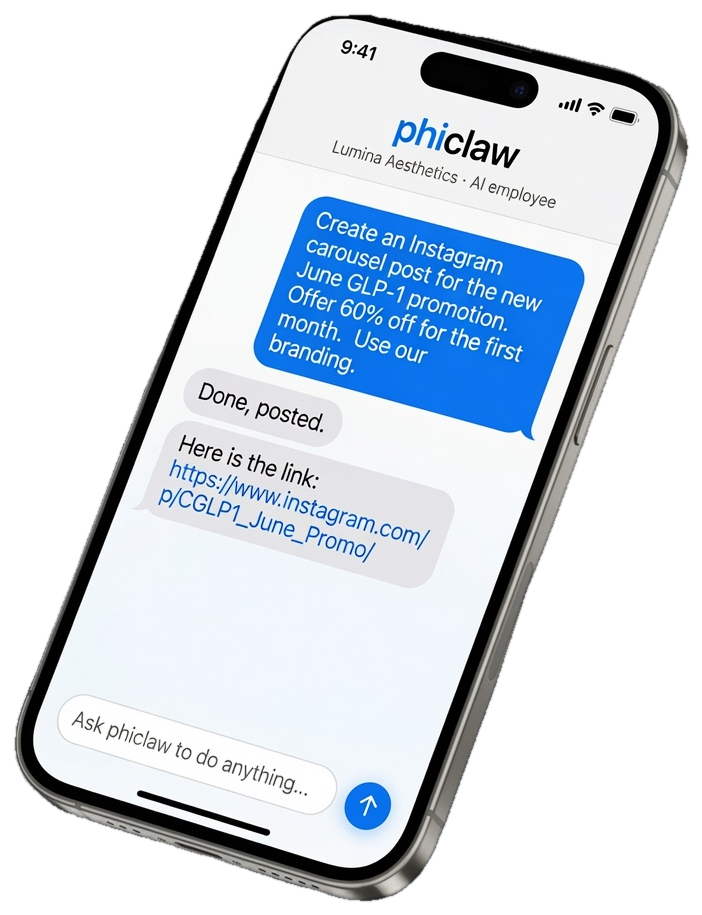 PhiClaw creating an Instagram promo